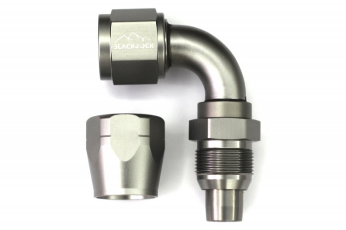 - 10 AN (10AN AN10) фитинг 90°, 20 серия Cutter Style, BLACKROCK LAB A10-090-2Ti