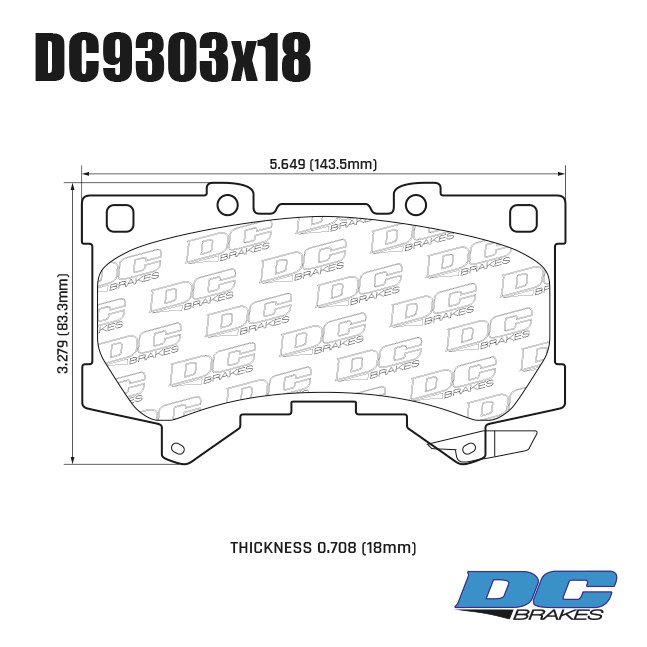 Колодки тормозные DC9303R18 DC Brakes Street HD+ передние Toyota LC300; Land Cruiser 300