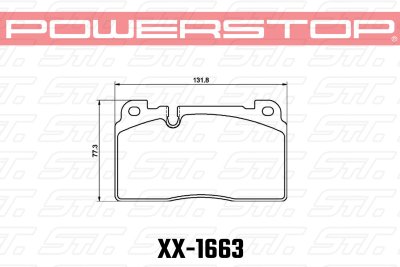 Колодки тормозные 23-1663 PowerStop Z23 передние AUDI Q5 8R 2009-2017