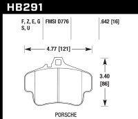 Колодки тормозные HB291F.642 HAWK HPS  PORSCHE 911 (996) (997); Boxster (981)