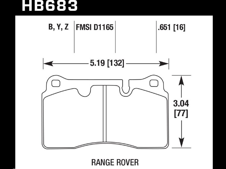 Колодки тормозные HB683B.651 HAWK HPS Range Rover Sport/Supercharged Brembo 2005-2013