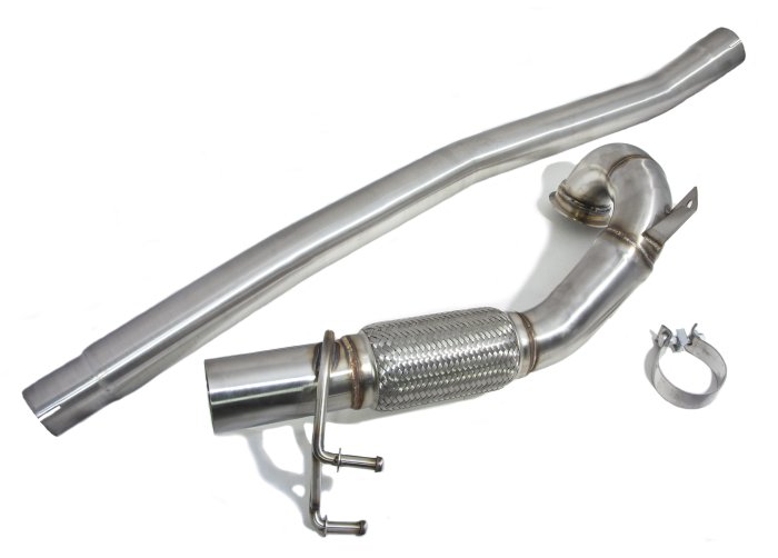 Приемная труба (даунпайп) VW-DP-0227 BlackRock Lab VAG 1.8, 2.0 TSI MQB полный привод 76mm - 65mm