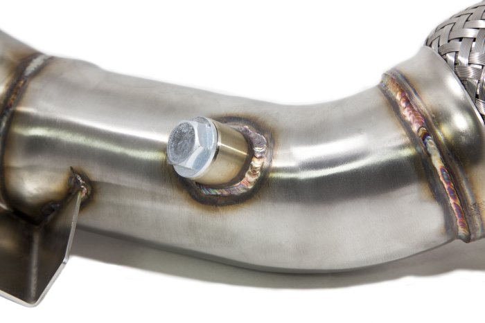 Приемная труба (даунпайп) VW-DP-0227 BlackRock Lab VAG 1.8, 2.0 TSI MQB полный привод 76mm - 65mm