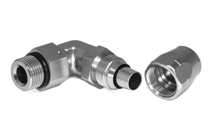 - 10 AN (10AN AN10) фитинг 90°, П ORB AN10, кованый, BLACKROCK LAB A10-090-ORB10Ti