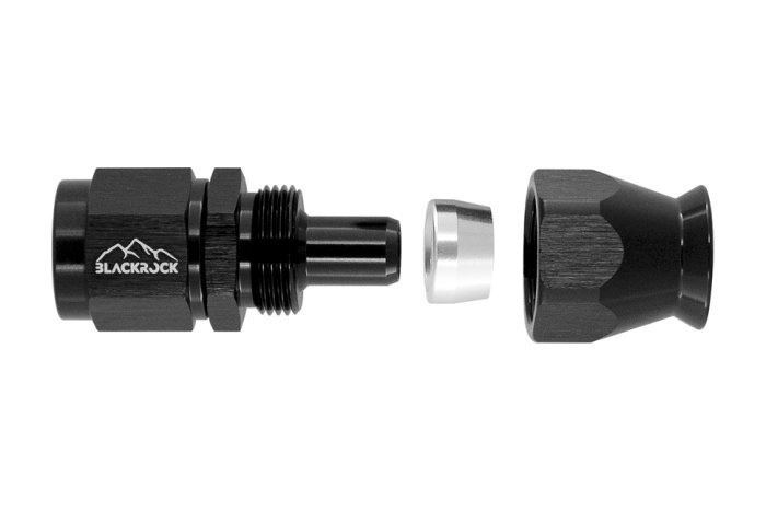 - 6 AN (6AN AN6) фитинг прямой, алюминий BLACKROCK LAB T06-001-6BK тефлоновый шланг (600 серия)