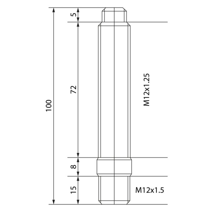 Шпилька колёсная, резьбы: ступица M12 x 1.5 mm, гайка M12 x 1.25 mm; L=86mm, EvoCorse CM0750960040