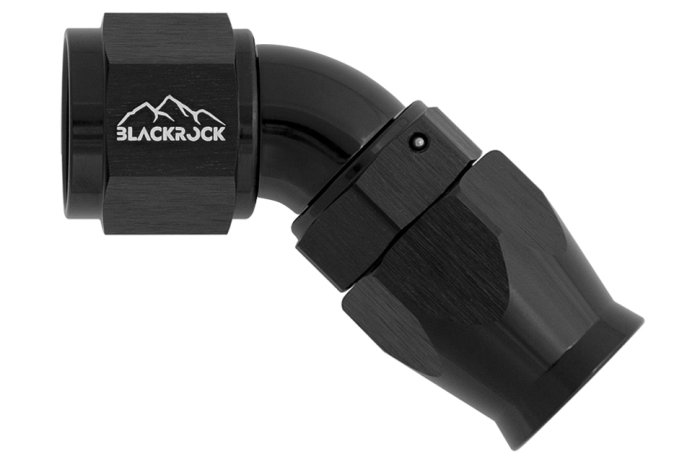- 12 AN (12AN AN12) фитинг 45° Full Flow BLACKROCK LAB T12-045-3BK под тефлоновый шланг (600 серия)