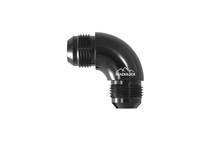 Адаптер П AN04 - П AN04, 90°, алюминий, Full Flow серия, BLACKROCK LAB, AN827-04BK