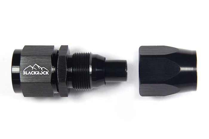 - 8 AN (8AN AN8) фитинг прямой 20 серия Cutter Style, BLACKROCK LAB ЧЁРНЫЙ, A08-001-2BK