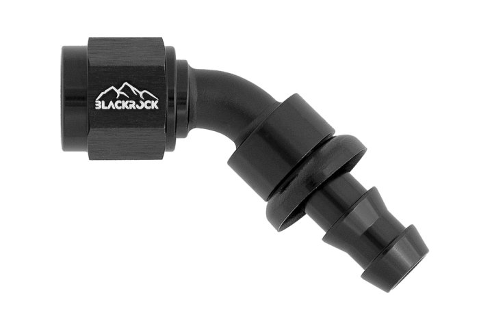 - 10 AN (10AN AN10) фитинг 45° PUSH FIT серия BLACKROCK LAB P10-045-7BK