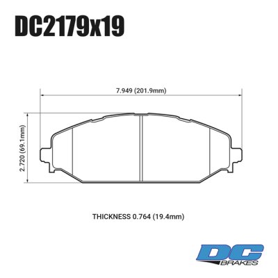 Колодки тормозные DC2179E19 DC brakes RT.2, перед. RAM 1500 2019->