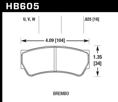 Колодки тормозные HB605U.625 HAWK DTC-70 Brembo F3 16 mm