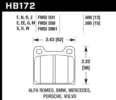 Колодки тормозные HB172B.595