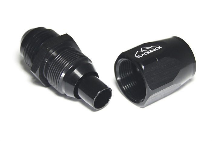 - 8 AN (8AN AN8) фитинг прямой ПАПА BLACKROCK LAB ЧЁРНЫЙ, A08-001-MA6BK