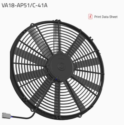 Вентилятор втягивающий (за радиатором) 16&quot; (385mm) 2490 м3/ч SPAL VA18-AP51/C-41A