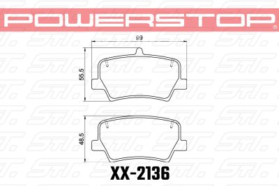Колодки тормозные 17-2136 PowerStop Z17 задние GEELY TUGELLA; VOLVO XC40 2017-&gt;