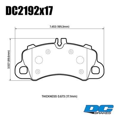 Колодки тормозные DC2192E17 DC brakes RT.2 перед. PORSCHE CAYENNE 9YA 2018-> ; MACAN 2019->