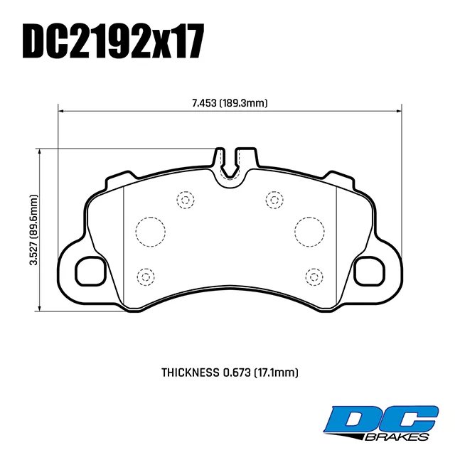 Колодки тормозные DC2192E17 DC brakes RT.2 перед. PORSCHE CAYENNE 9YA 2018-> ; MACAN 2019->