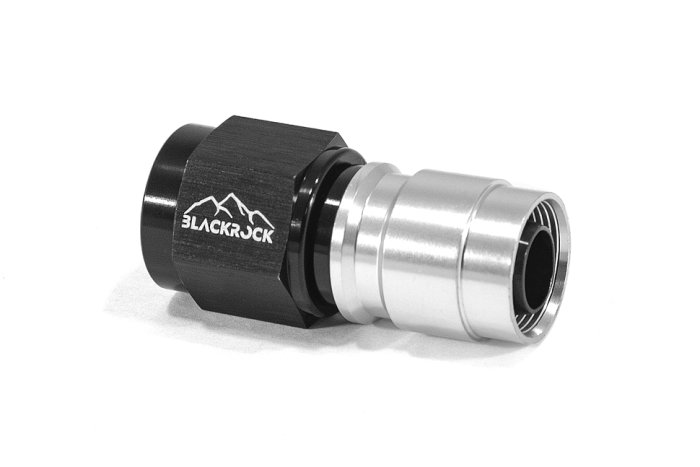 - 6 AN (6AN AN6) фитинг прямой, под опрессовку, под PTFE шланг, BLACKROCK LAB ЧЁРНЫЙ, C06-001-8BK