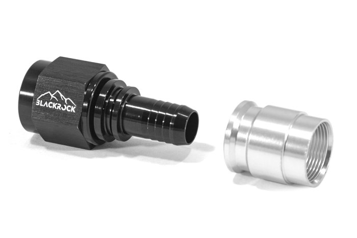 - 6 AN (6AN AN6) фитинг прямой, под опрессовку, под PTFE шланг, BLACKROCK LAB ЧЁРНЫЙ, C06-001-8BK