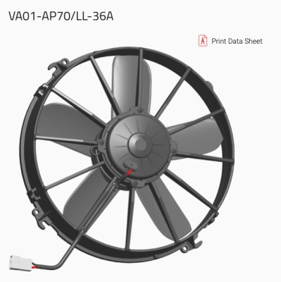 Вентилятор втягивающий (за радиатором) 12&quot; (305mm) 2780 м3/ч SPAL VA01-AP70/LL-36A