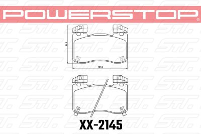 Колодки тормозные 17-2145 PowerStop Z17 передние GENESIS G70, KIA STINGER 3.3L