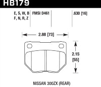 Колодки тормозные HB179N.630 HAWK HP+ задние SUBARU Impreza WRX