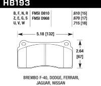 Колодки тормозные HB193F.670 HAWK HPS  Brembo тип B, H, P / Rotora FC4 / Nissan GTR R35