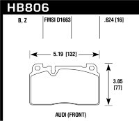 Колодки тормозные HB806B.624 HAWK HPS 5.0