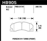 Колодки тормозные HB905G.646 HAWK DTC-60 перед Porsche 911 991 Turbo