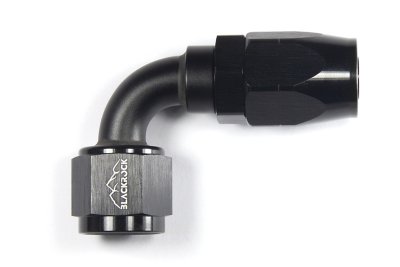 - 8 AN (8AN AN8) фитинг 90°, 20 серия Cutter Style, BLACKROCK LAB ЧЁРНЫЙ, A08-090-2BK