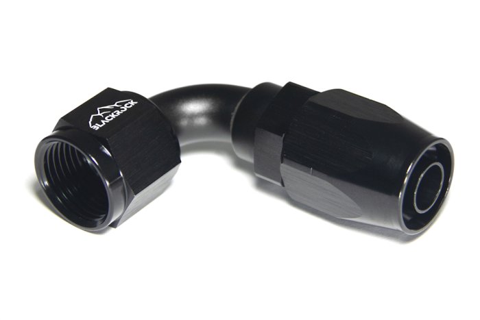 - 8 AN (8AN AN8) фитинг 90°, 20 серия Cutter Style, BLACKROCK LAB ЧЁРНЫЙ, A08-090-2BK