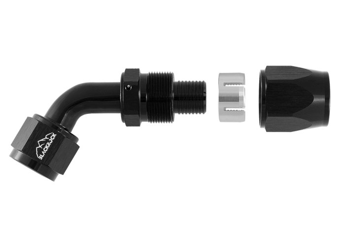 - 10 AN (10AN AN10) фитинг 60°, K90 серия, BLACKROCK LAB ЧЁРНЫЙ, K10-060-9BK