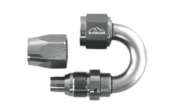 - 8 AN (8AN AN8) фитинг 180°, 20 серия Cutter Style, BLACKROCK LAB A08-180-2Ti