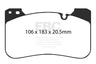 Колодки тормозные DP52331NDX EBC Bluestuff BMW перед M5 F90; M8 F92; X5M G05; X6M G06