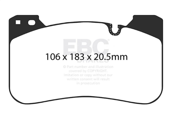 Колодки тормозные DP52331NDX EBC Bluestuff BMW перед M5 F90; M8 F92; X5M G05; X6M G06