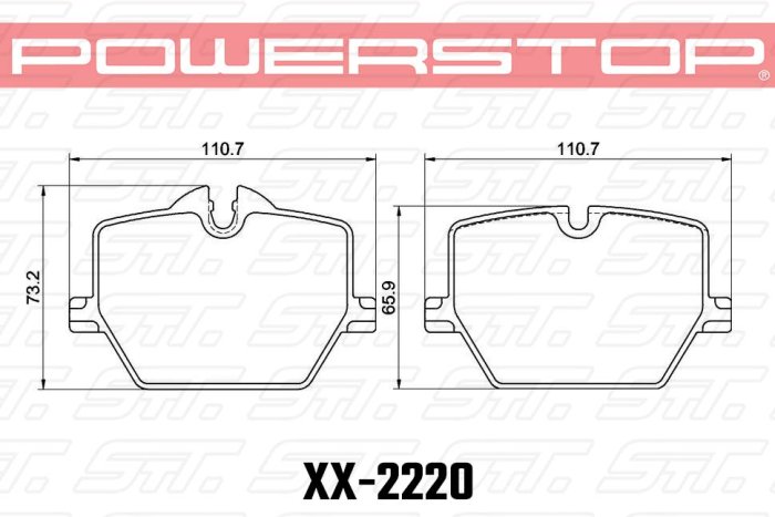 Колодки тормозные 26-2220 PowerStop Z26 задние BMW 3 G20; 4 G22; Z4 G29; TOYOTA SUPRA 2019->