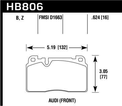 Колодки тормозные HB806Z.624 HAWK PC