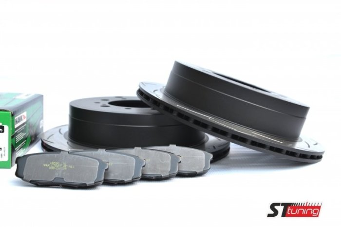 КОМПЛЕКТ ЗАДНИЙ: Тормозные диски DBA 2723ES T2+колодки HAWK LTS Toyota LC 200,Lexus LX570, LX450D