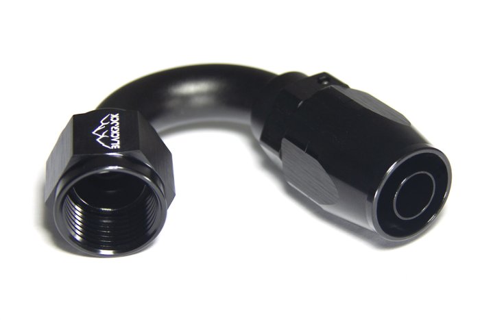 - 8 AN (8AN AN8) фитинг 150°, 20 серия Cutter Style, BLACKROCK LAB ЧЁРНЫЙ, A08-150-2BK