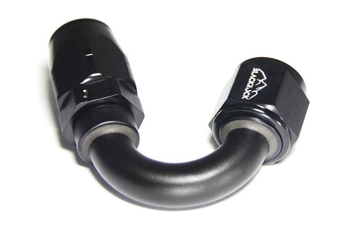 - 8 AN (8AN AN8) фитинг 150°, 20 серия Cutter Style, BLACKROCK LAB ЧЁРНЫЙ, A08-150-2BK