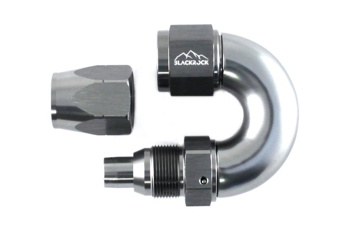 - 8 AN (8AN AN8) фитинг 180°, Full Flow серия BLACKROCK LAB A08-180-3Ti