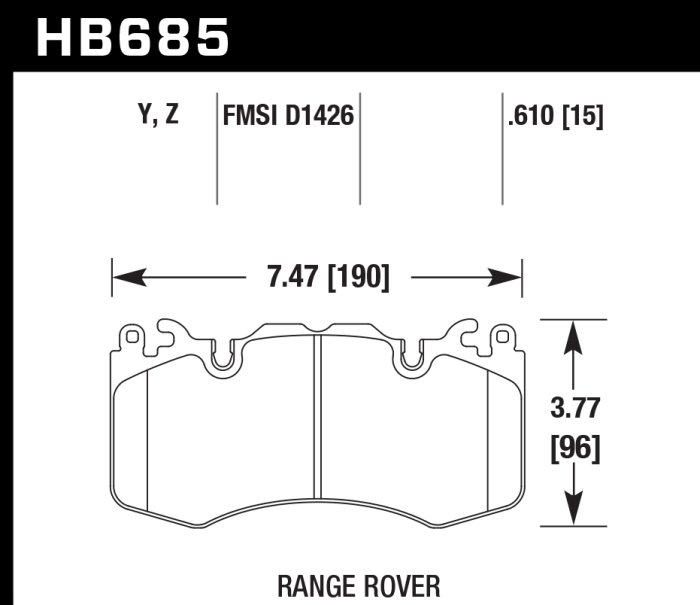 Колодки тормозные HB685Z.610 HAWK Perf. Ceramic, AMG 6.3 / RANGE ROVER BREMBO