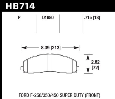 Колодки тормозные HB714Y.715 HAWK LTS
