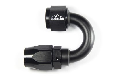 - 8 AN (8AN AN8) фитинг 180°, 20 серия Cutter Style, BLACKROCK LAB ЧЁРНЫЙ, A08-180-2BK
