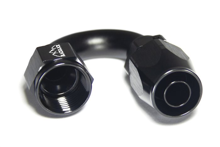 - 8 AN (8AN AN8) фитинг 180°, 20 серия Cutter Style, BLACKROCK LAB ЧЁРНЫЙ, A08-180-2BK
