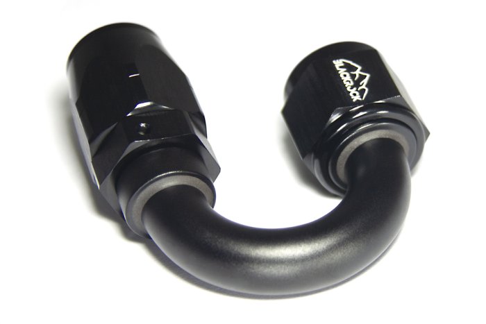 - 8 AN (8AN AN8) фитинг 180°, 20 серия Cutter Style, BLACKROCK LAB ЧЁРНЫЙ, A08-180-2BK