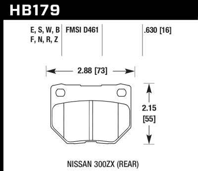 Колодки тормозные HB179W.630 HAWK DTC-30 задние SUBARU Impreza WRX