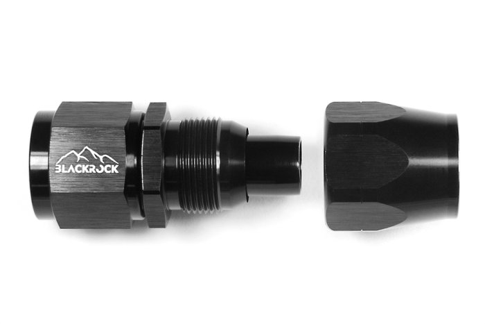- 10 AN (10AN AN10) фитинг прямой 20 серия Cutter Style, BLACKROCK LAB ЧЁРНЫЙ, A10-001-2BK