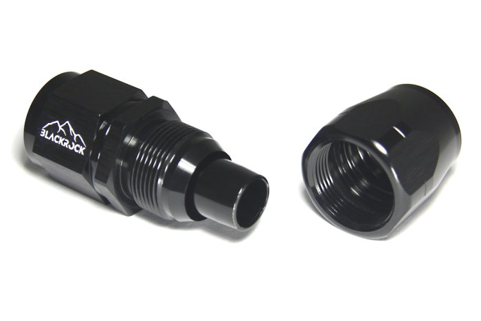 - 10 AN (10AN AN10) фитинг прямой 20 серия Cutter Style, BLACKROCK LAB ЧЁРНЫЙ, A10-001-2BK